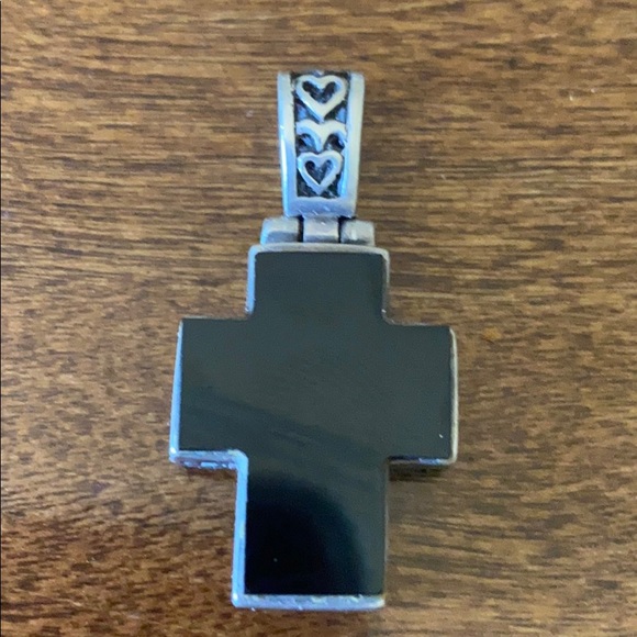 Sterling Silver black onyx’s stone cross - Picture 1 of 5